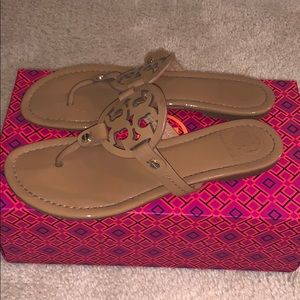 Tory Burch Miller Nude  Patent Leather Sandals